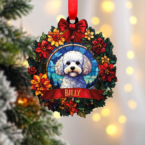 Bichon Frise Wreath Christmas Decoration